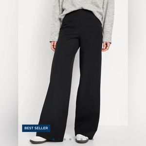 NWOT Old Navy Pixie Wide Leg High Waisted Pull On Pants in Black - Large Petite